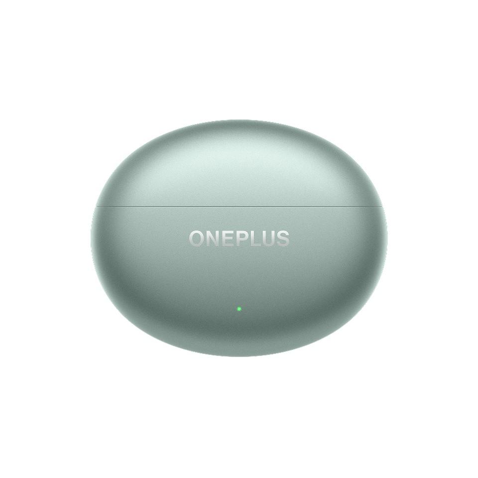 OnePlus Buds 4 in Storm Grey and Zen Green color options showing case and earbuds design