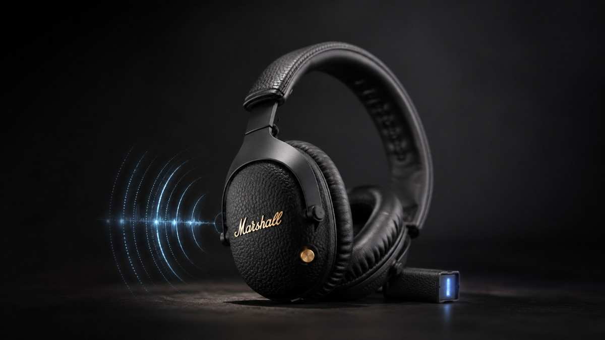Marshall Milton A.N.C. Headphones: Why This $229 Launch Matters for Everyday Listeners Marshall Milton A.N.C. headphones on a desk beside a phone showing Bluetooth settings